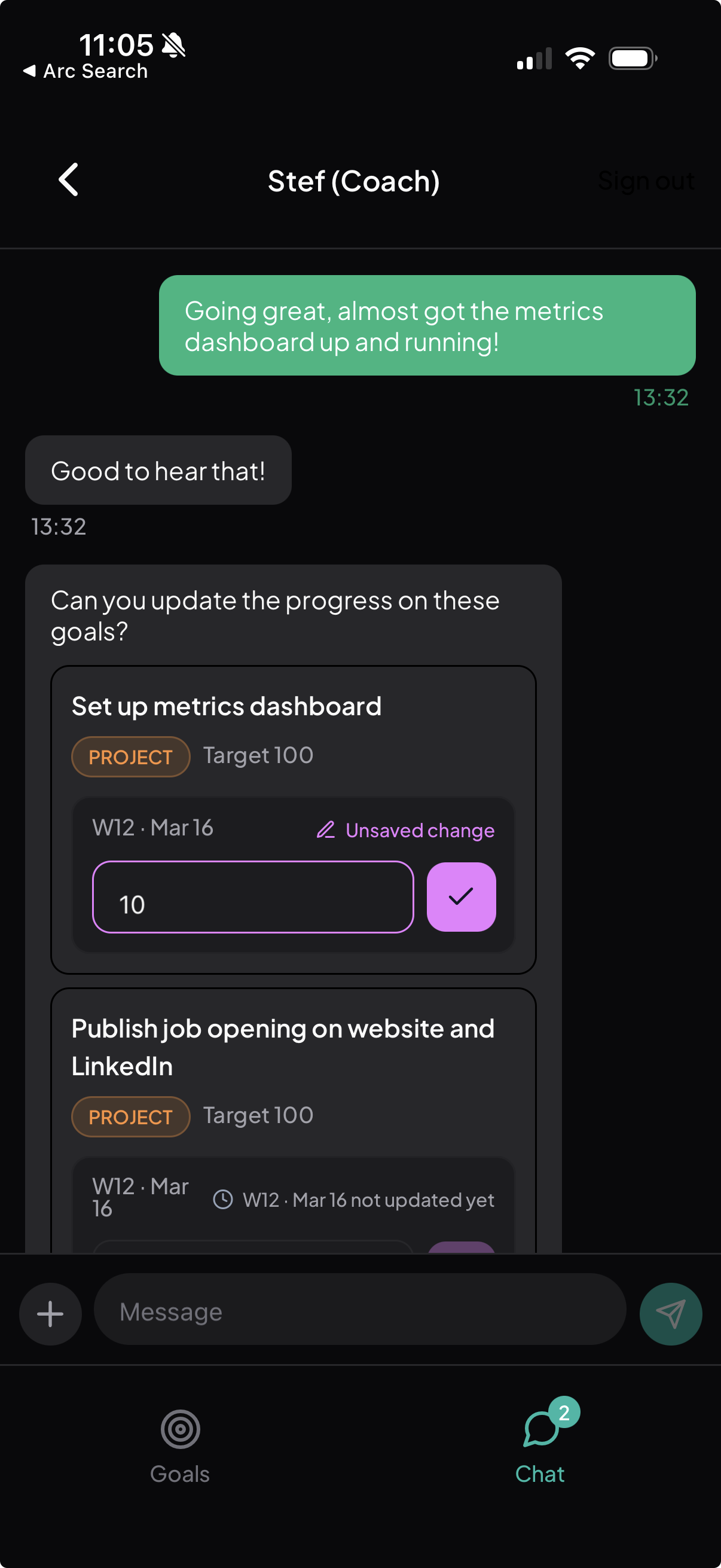 Snoek iOS App - Mobile view of priorities